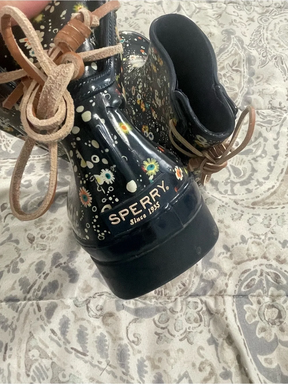 Sperry Floral Boots *Please Read Description*